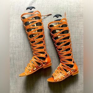 Baldinini Knee-high Boot-sandals (camel color)